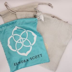 Kendra Scott Teal and Beige Jewelry Pouches